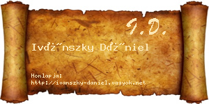 Ivánszky Dániel névjegykártya